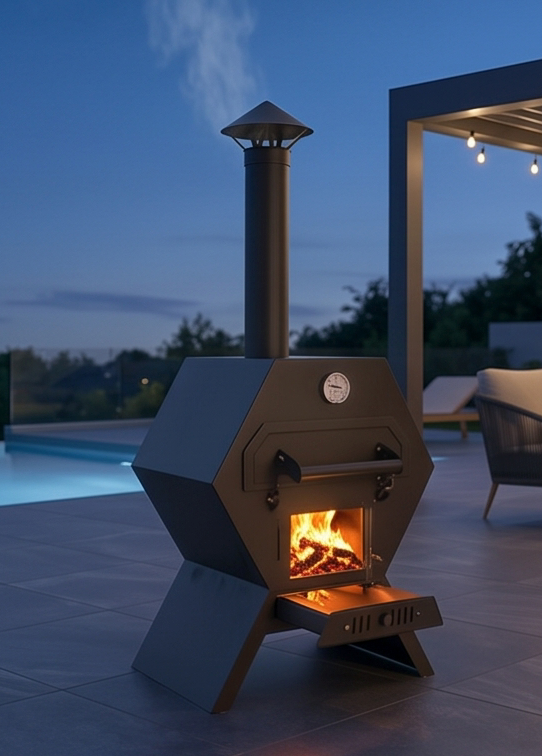 Handcrafted Hexagonal Wood-Fired Pizza Oven – 140cm