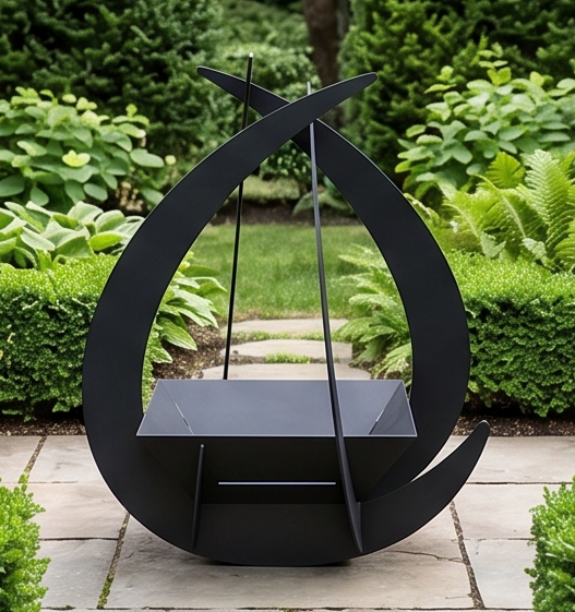 Handcrafted Arch Sculptural Metal Fire Pit – 112cm