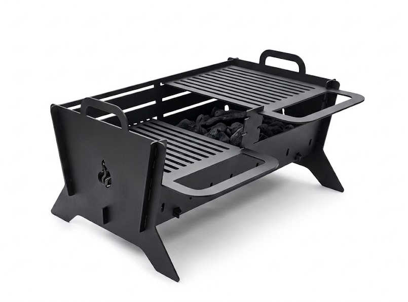 Handcrafted Portable BBQ, Grill & Fire Pit With 2 Adjustable Grates