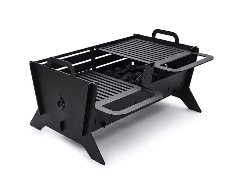 Handcrafted Portable BBQ, Grill & Fire Pit With 2 Adjustable Grates
