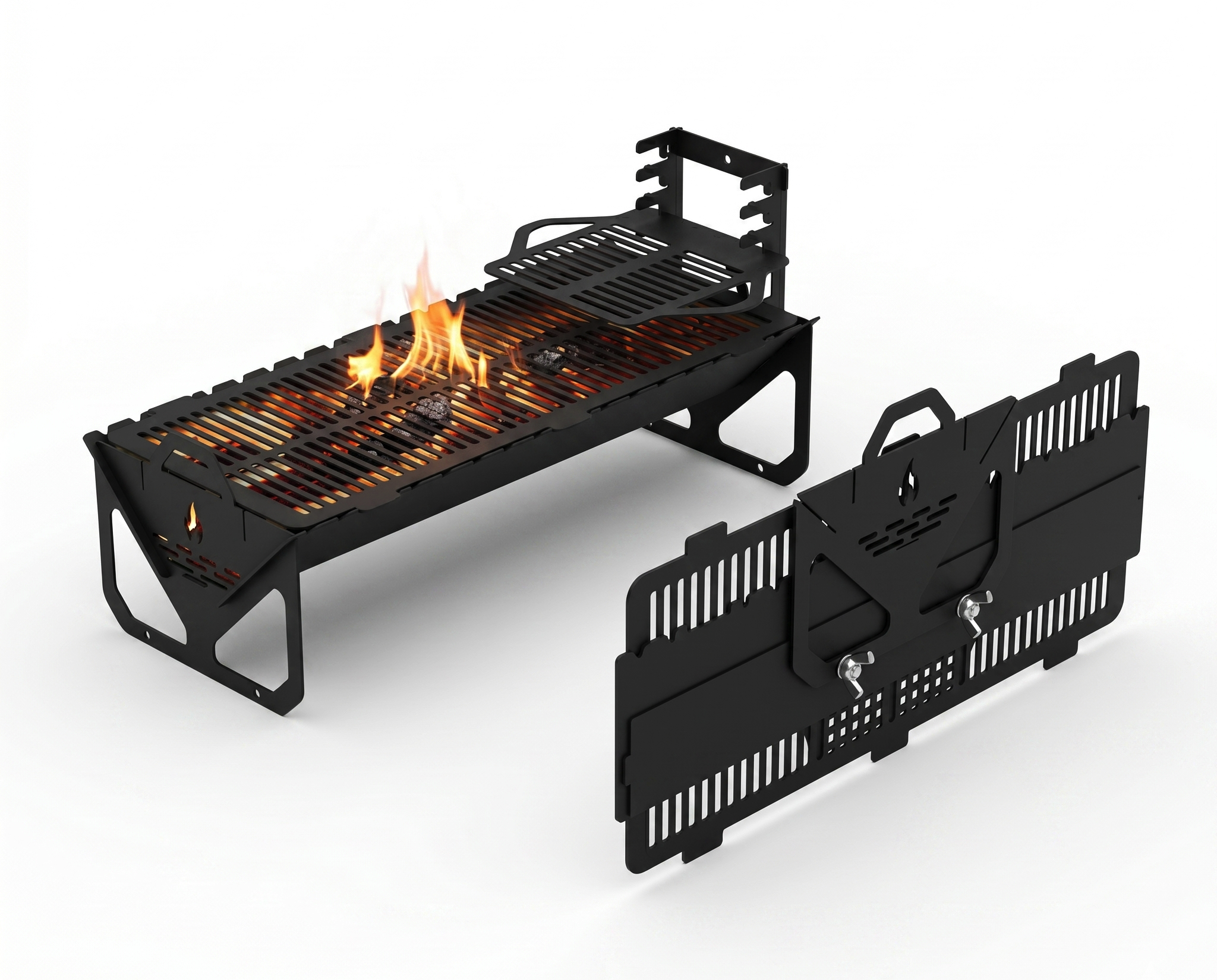 XL Long Collapsible, Foldable & Portable Grill, BBQ, Fire Pit