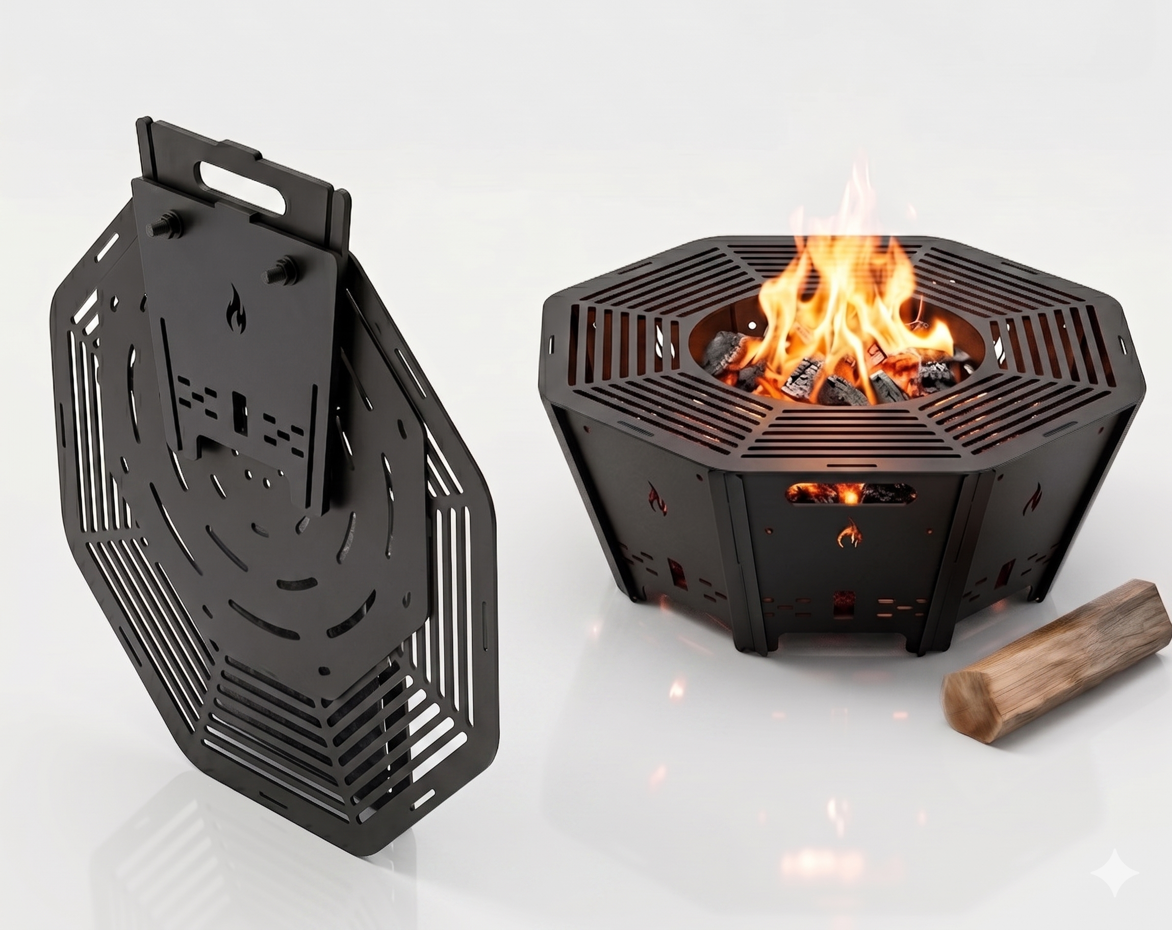 Portable and Collapsable BBQ, Grill, Fire Pit 63cm