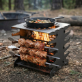 Handcrafted Collapsible and Foldable Skewer Grill, BBQ, Stove