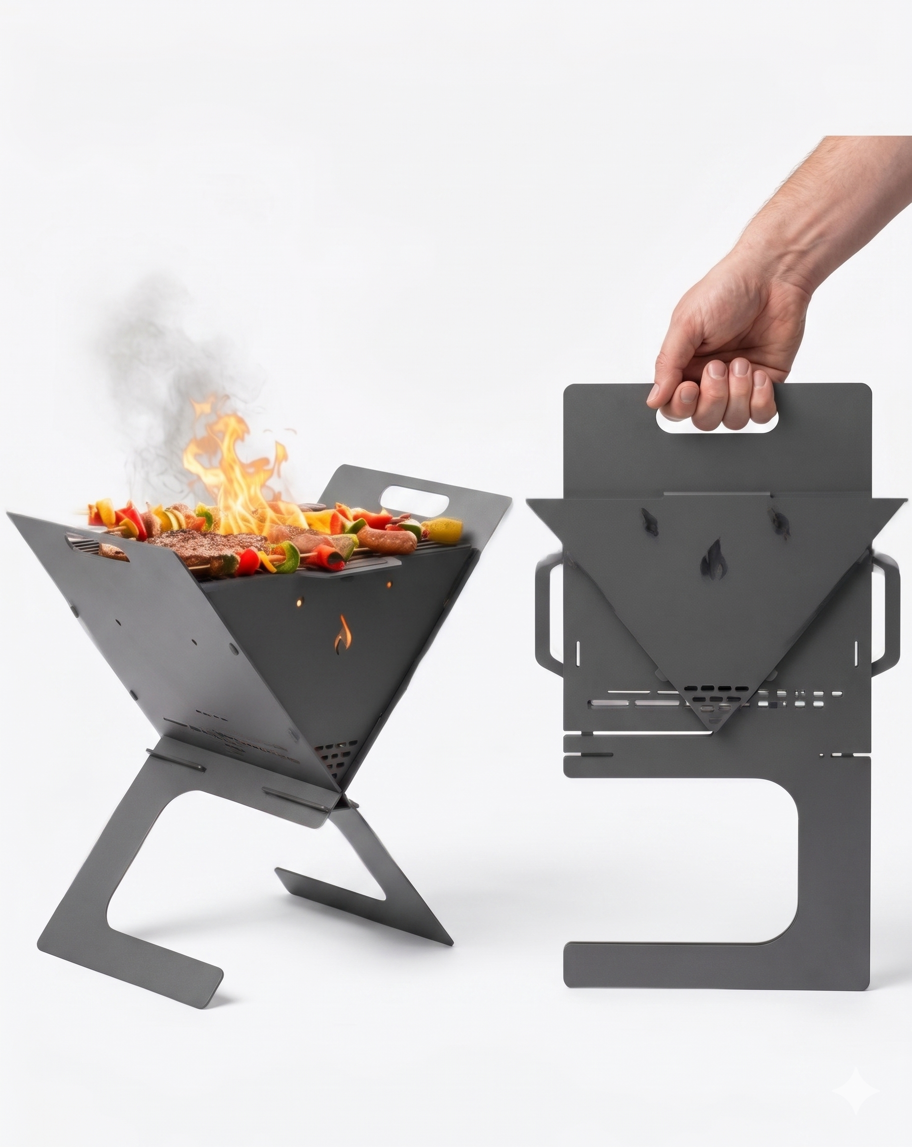 Portable Grill - Collapsible Grill, BBQ and Fire Pit