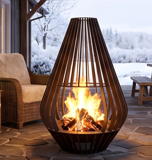 Handcrafted Lantern Sculptural Metal Fire Pit – 138cm
