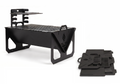 Portable Grill & Fire Pit – Handcrafted Heavy-Duty Collapsible BBQ with Adjustable Rack Attachment