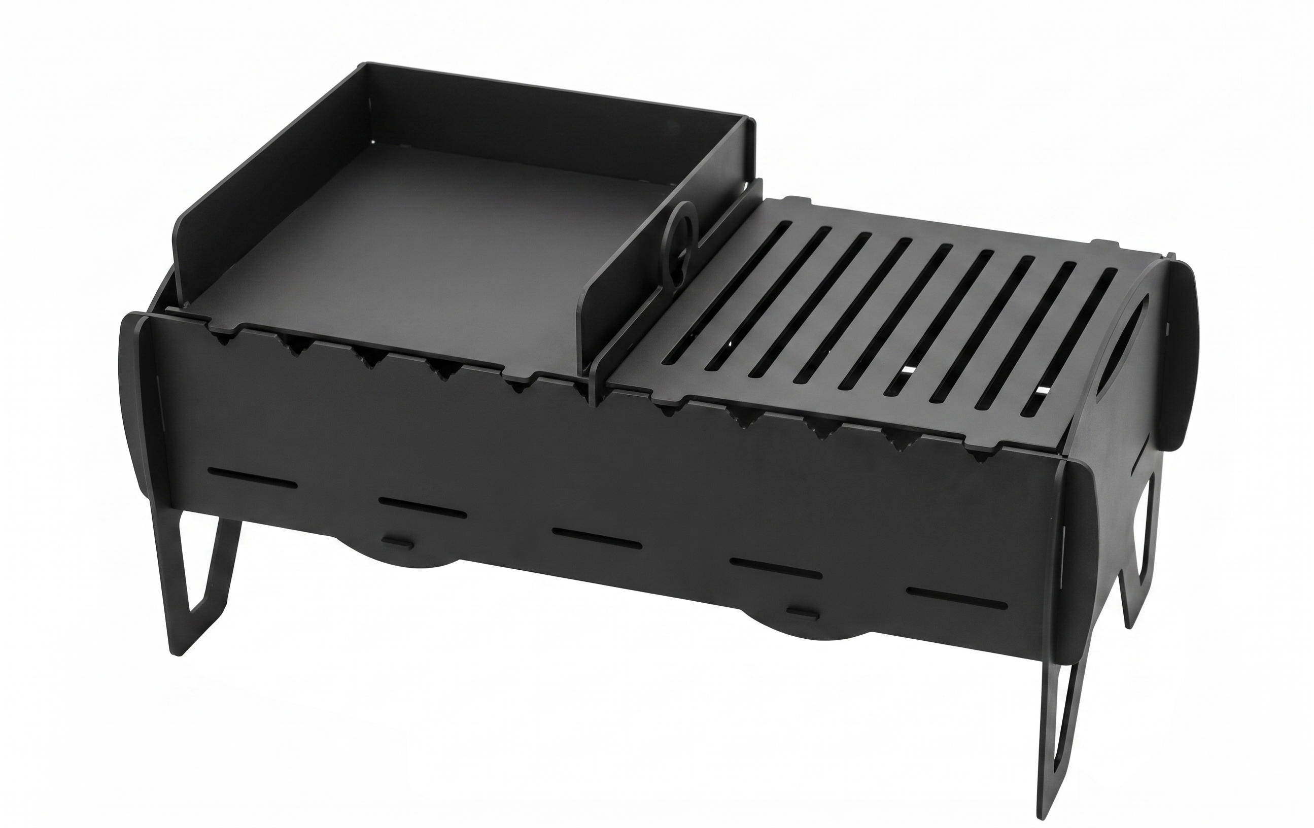 Handcrafted 4-in-1 Portable BBQ, Grill, Griddle & Fire Pit Combo