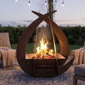Handcrafted Arch Sculptural Metal Fire Pit – 112cm