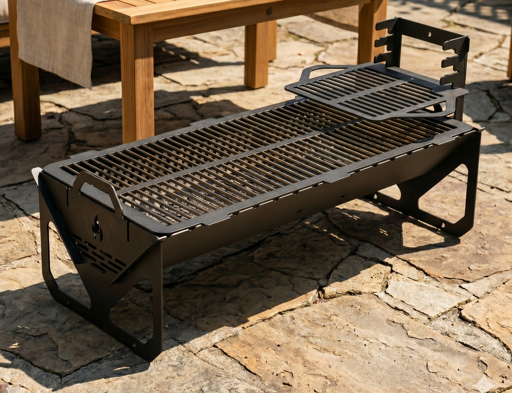 XL Long Collapsible, Foldable & Portable Grill, BBQ, Fire Pit