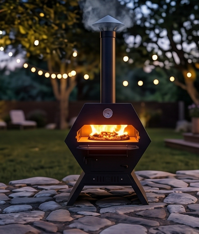 Handcrafted Hexagonal Wood-Fired Pizza Oven – 140cm