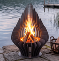 Handcrafted Teardrop Sculptural Metal Fire Pit – 95cm