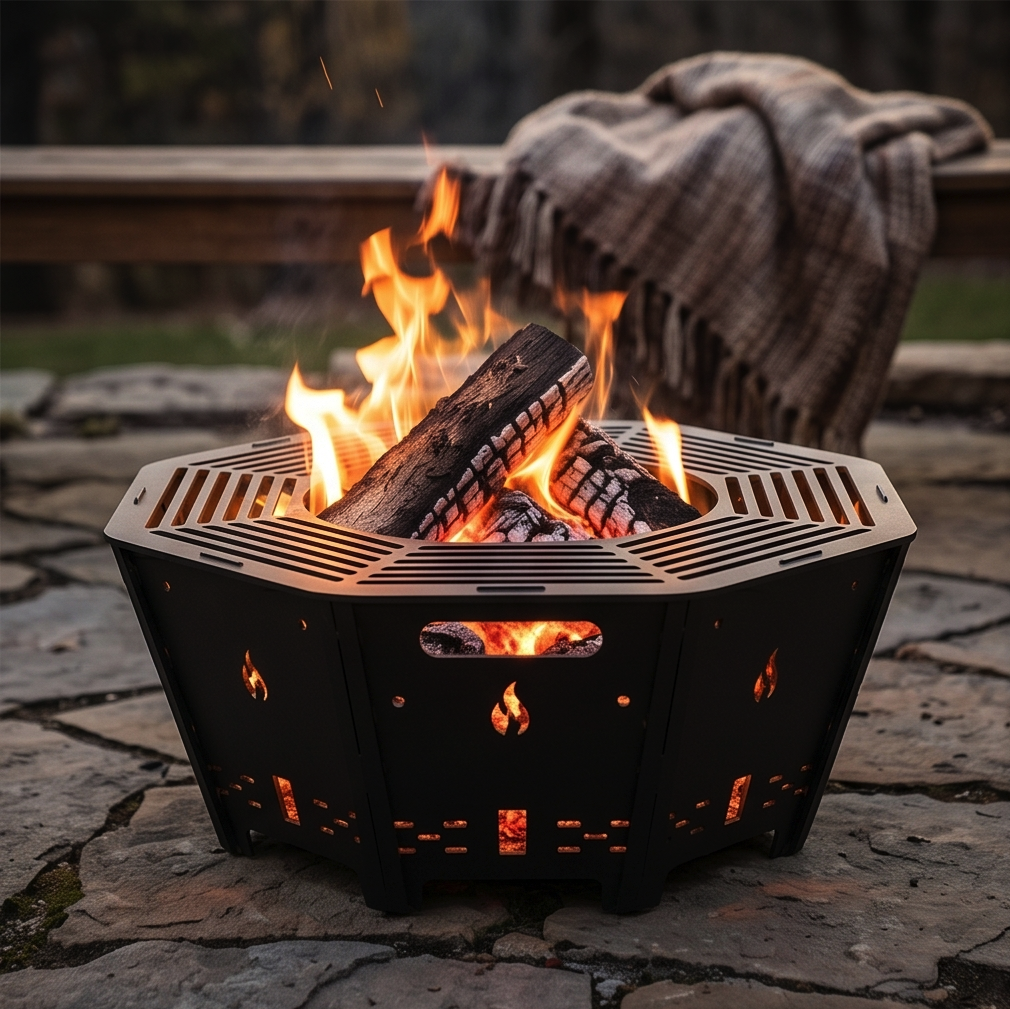 Portable and Collapsable BBQ, Grill, Fire Pit 63cm