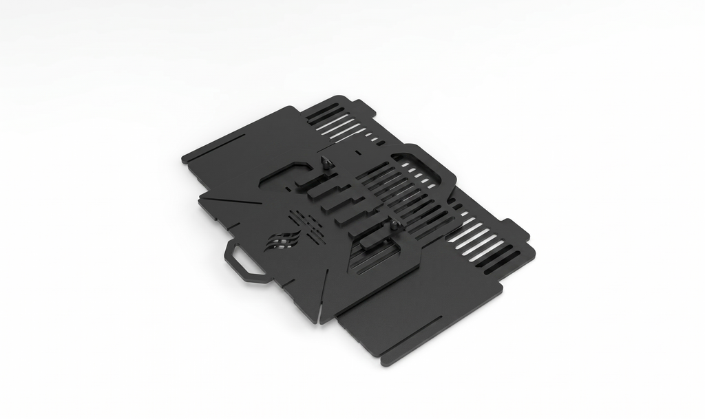 Portable Grill & Fire Pit – Handcrafted Heavy-Duty Collapsible BBQ with Adjustable Rack Attachment