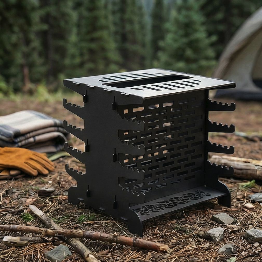 Handcrafted Collapsible and Foldable Skewer Grill, BBQ, Stove