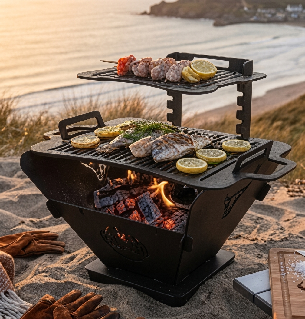 Handcrafted Collapsible Grill, BBQ, Fire Pit - 60cmx45cm