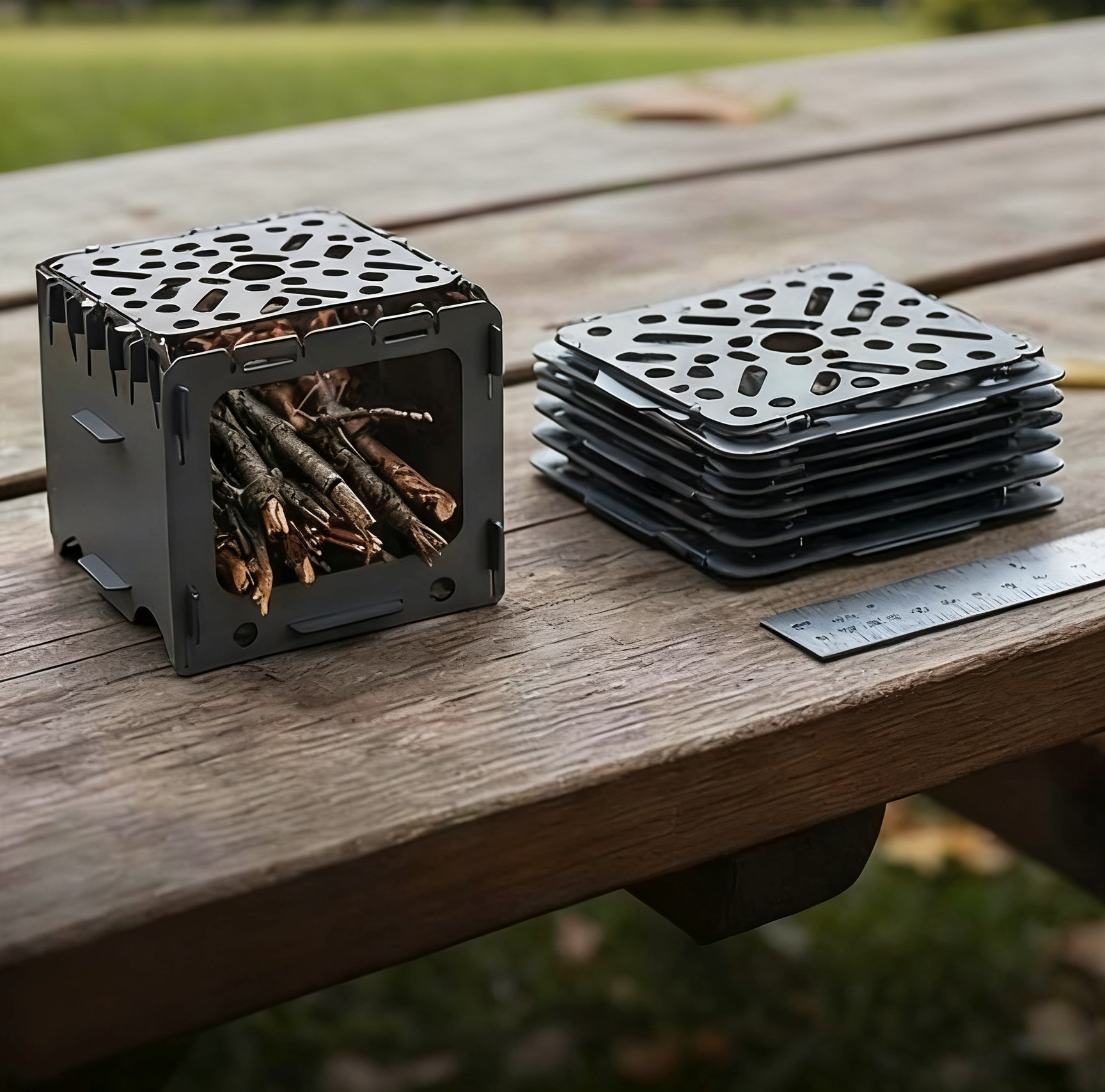 Mini Collapsible, Foldable Camping Grill, BBQ, Stove