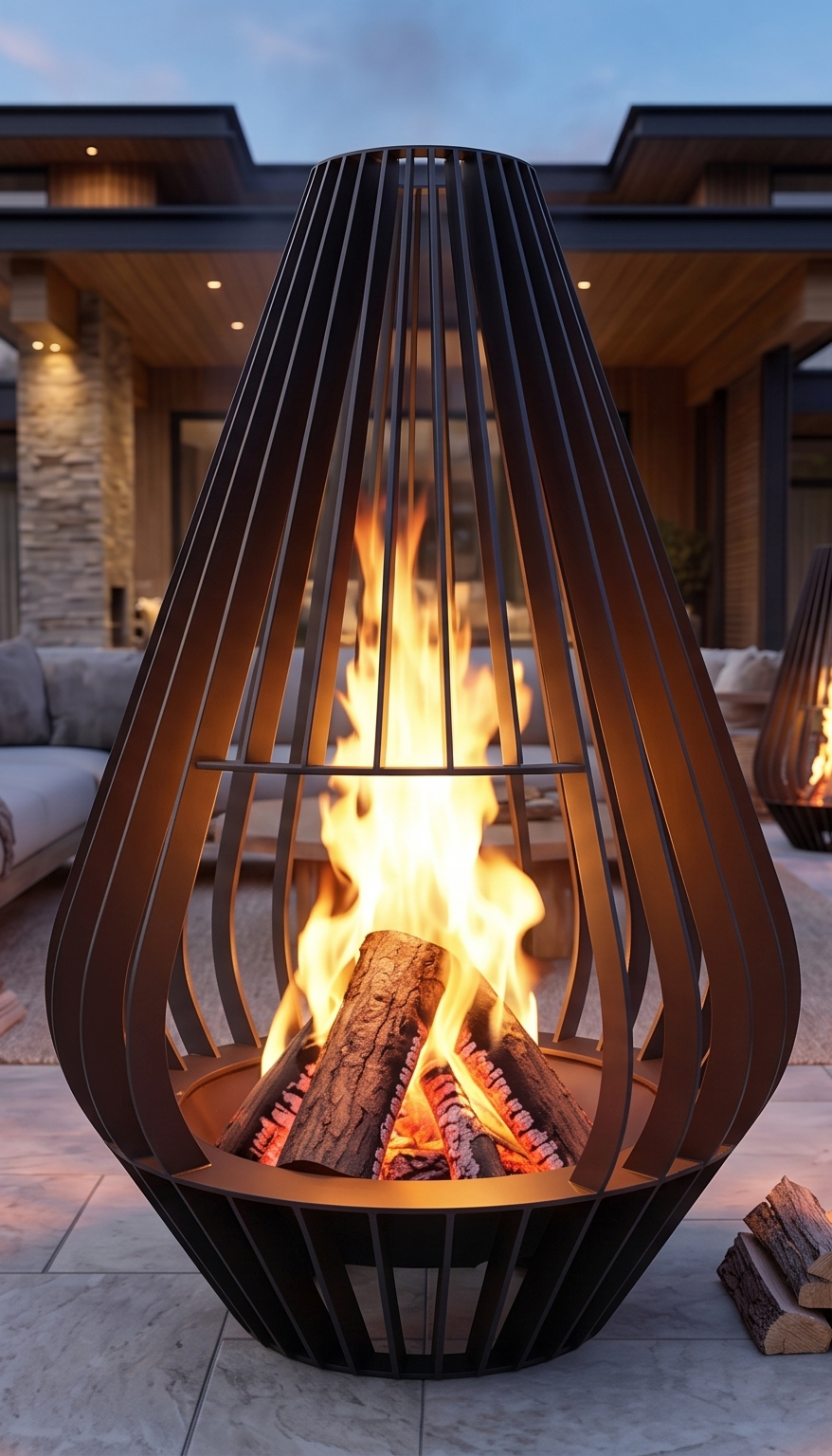 Handcrafted Lantern Sculptural Metal Fire Pit – 138cm