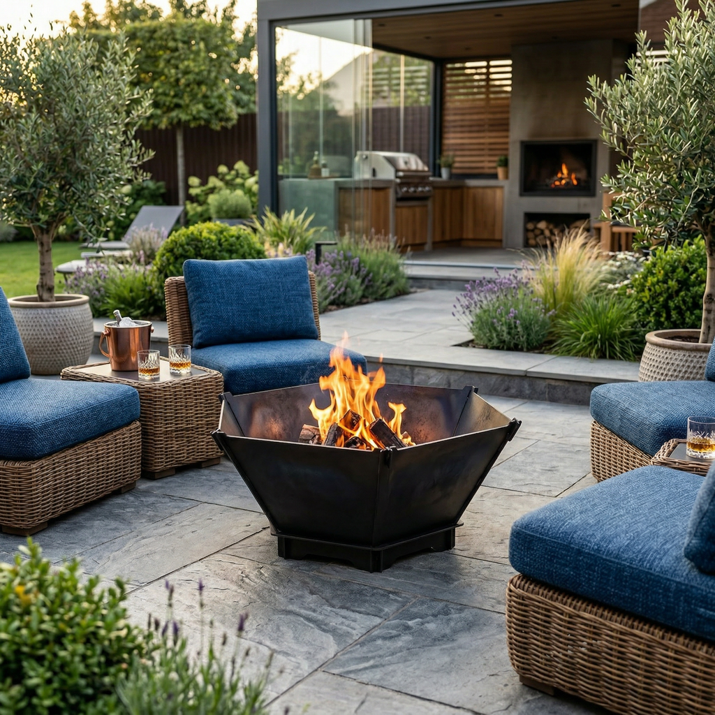 Handcrafted 2-in-1 Collapsible Fire Pit & Grill – Premium 76 cm