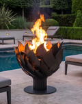 Handcrafted Lotus Flower Sculptural Metal Fire Pit – 93cm