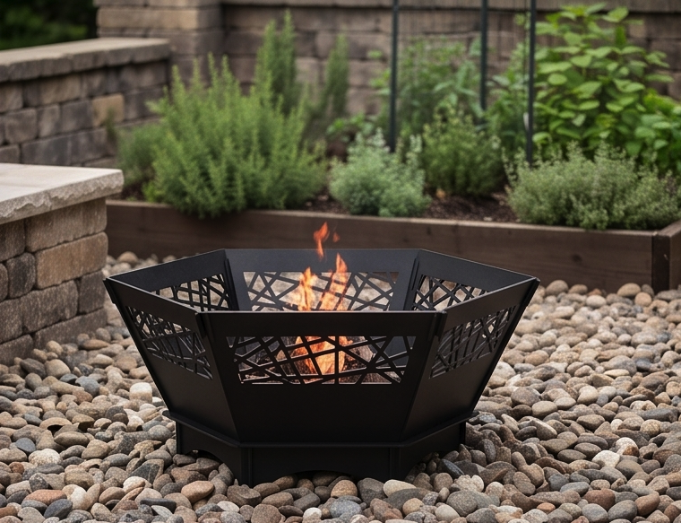 Beautiful Handcrafted Hexagon Fire Pit – 74 cm