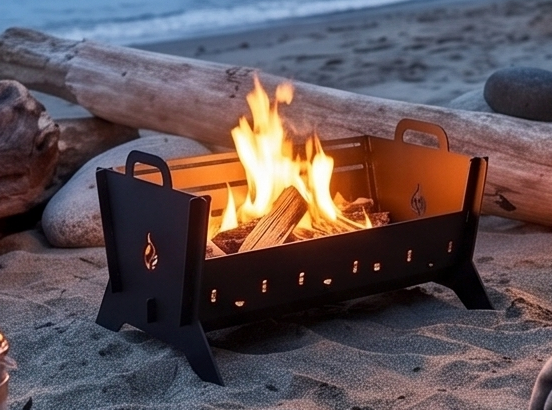 Handcrafted Portable BBQ, Grill & Fire Pit With 2 Adjustable Grates