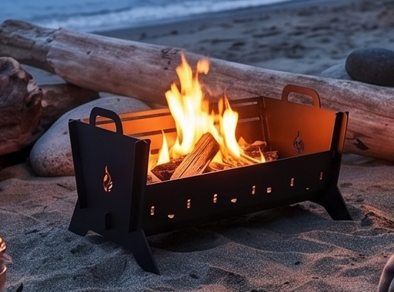 Handcrafted Portable BBQ, Grill & Fire Pit With 2 Adjustable Grates