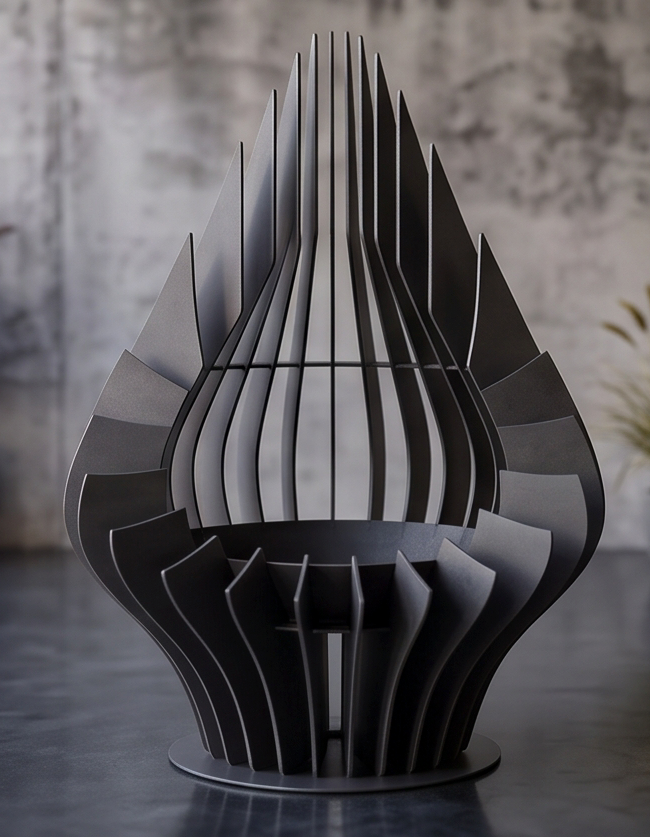 Handcrafted Teardrop Sculptural Metal Fire Pit – 95cm