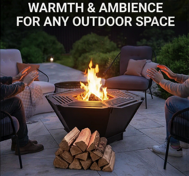 Handcrafted 2-in-1 Collapsible Fire Pit & Grill – Premium 76 cm