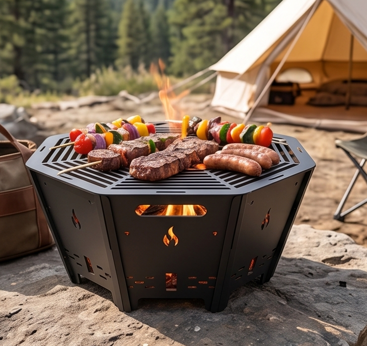 Portable and Collapsable BBQ, Grill, Fire Pit 63cm