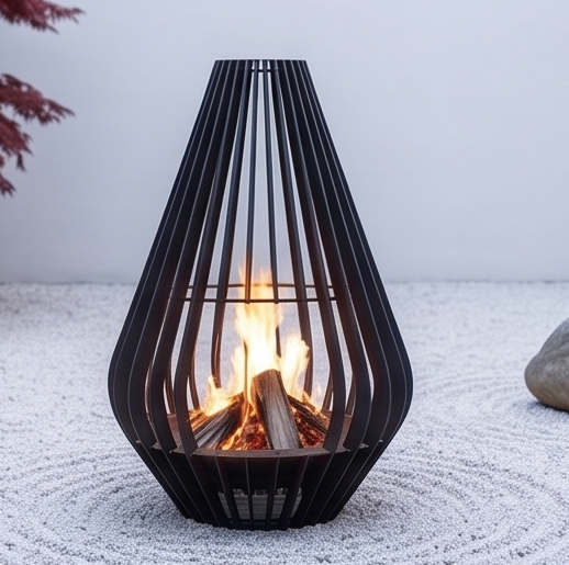 Handcrafted Lantern Sculptural Metal Fire Pit – 138cm