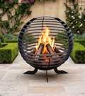 Handcrafted Metal Sphere Fire Pit – Modern 65cm Outdoor Wood Burner