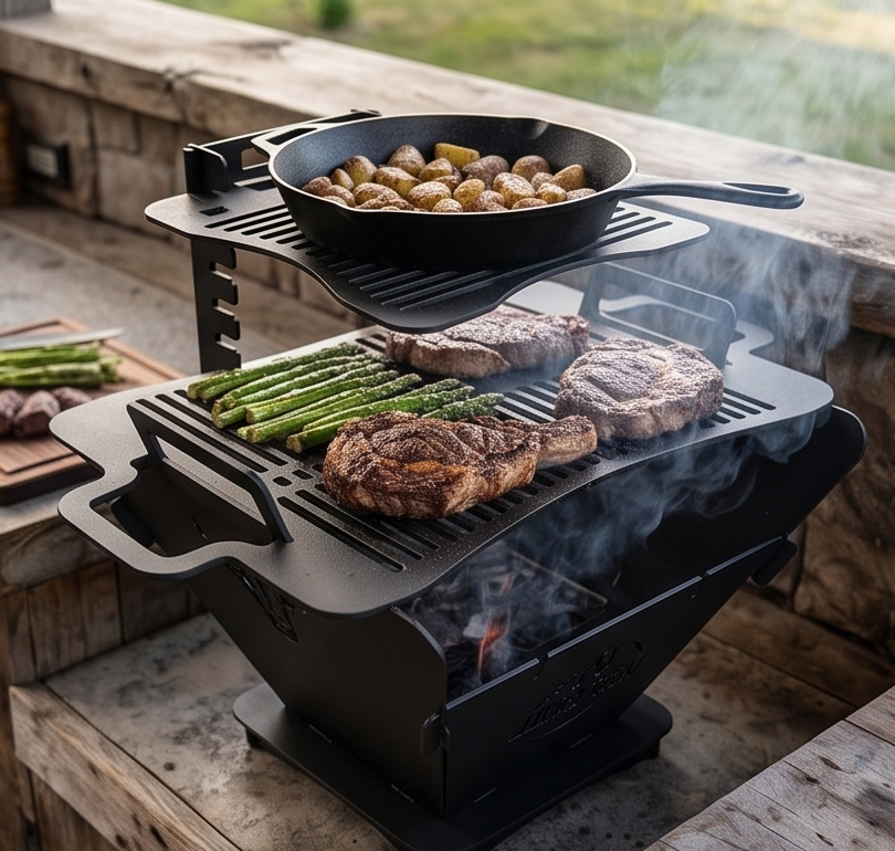 Handcrafted Collapsible Grill, BBQ, Fire Pit - 60cmx45cm