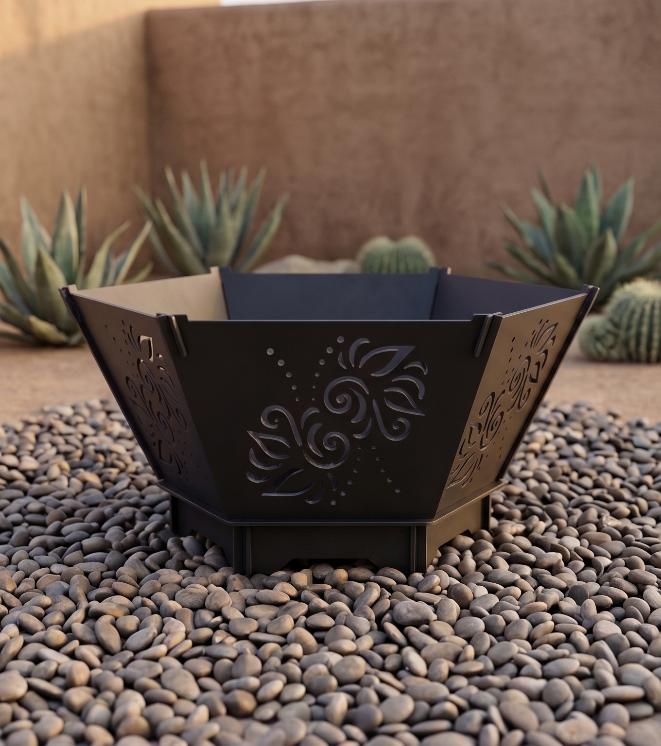 Handcrafted 2-in-1 Collapsible Fire Pit & Grill – 76 cm - Design 3