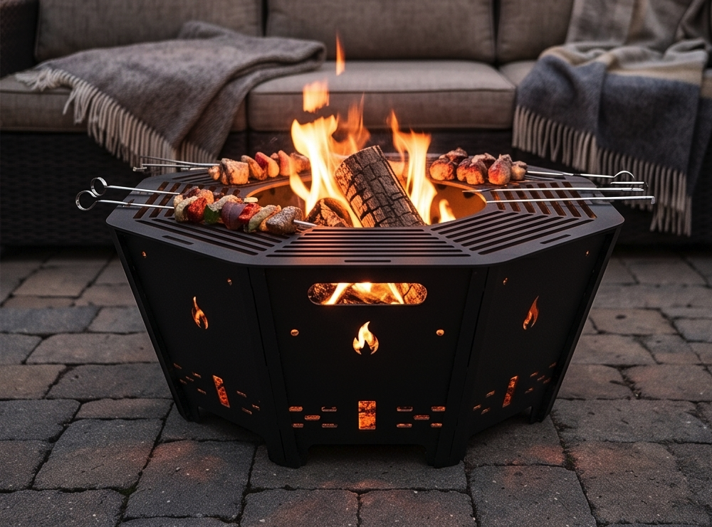 Portable and Collapsable BBQ, Grill, Fire Pit 63cm