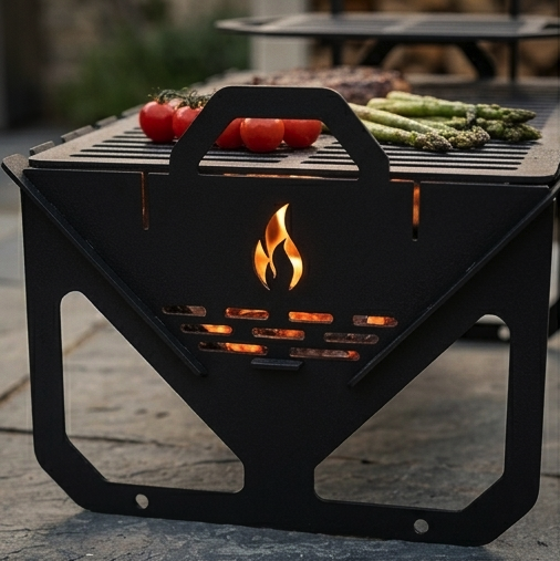 XL Long Collapsible, Foldable & Portable Grill, BBQ, Fire Pit