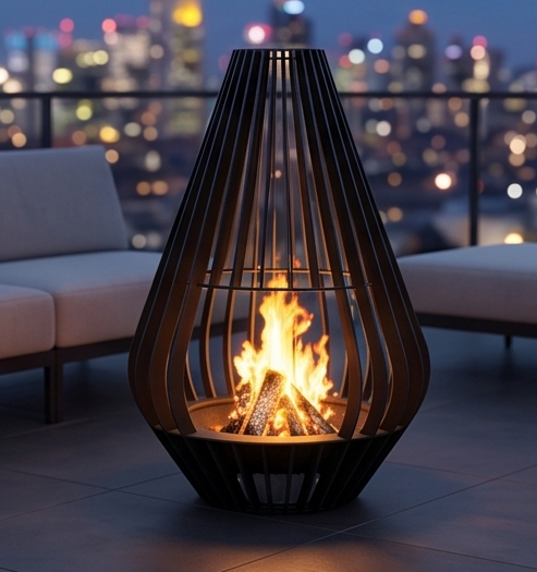 Handcrafted Lantern Sculptural Metal Fire Pit – 138cm