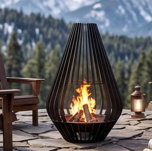 Handcrafted Lantern Sculptural Metal Fire Pit – 138cm