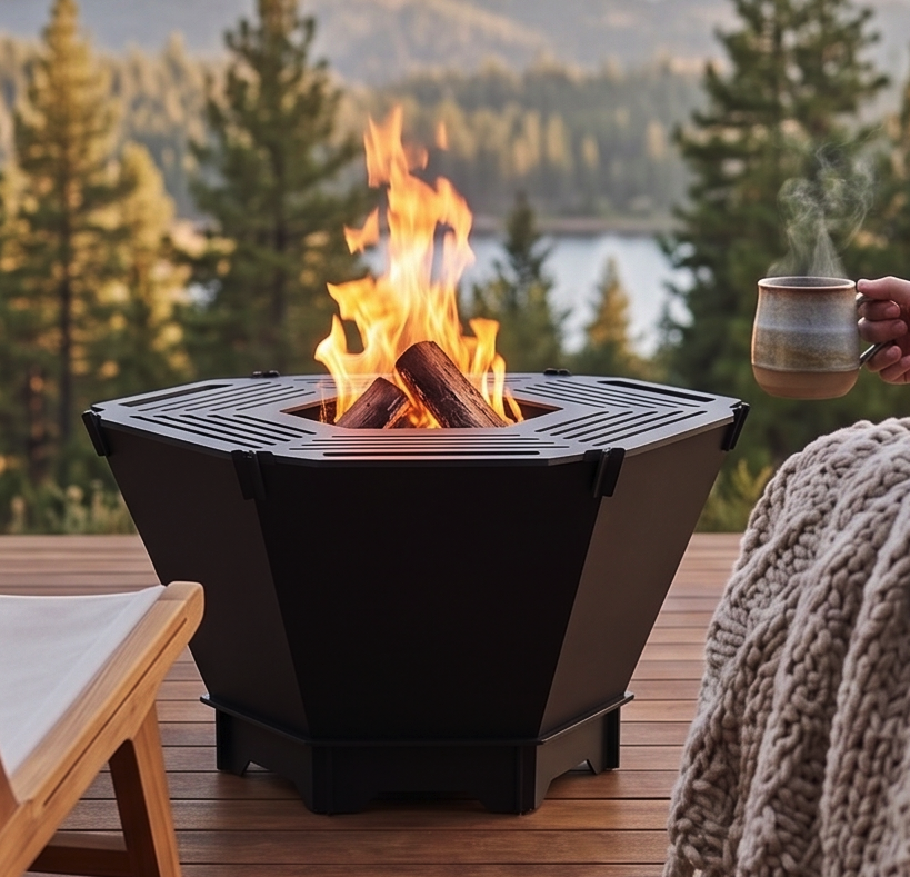 Handcrafted 2-in-1 Collapsible Fire Pit & Grill – Premium 76 cm