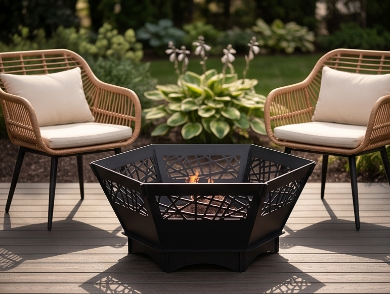 Beautiful Handcrafted Hexagon Fire Pit – 74 cm