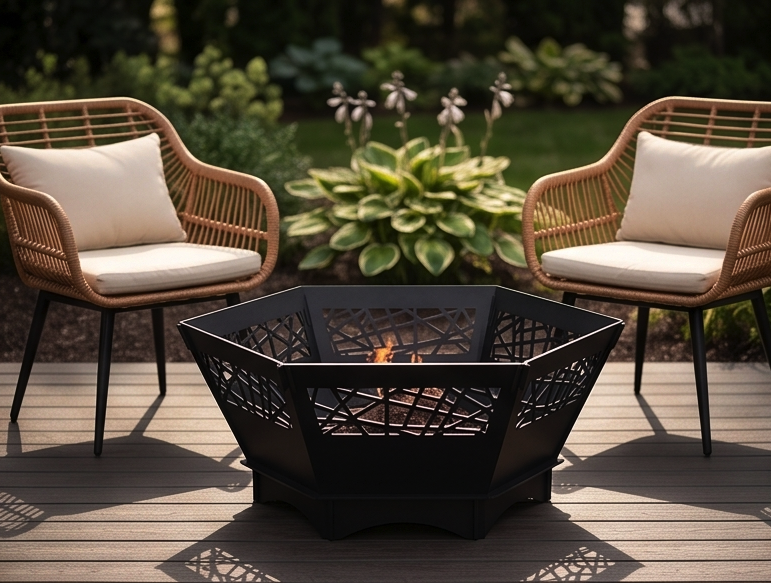 Beautiful Handcrafted Hexagon Fire Pit – 74 cm