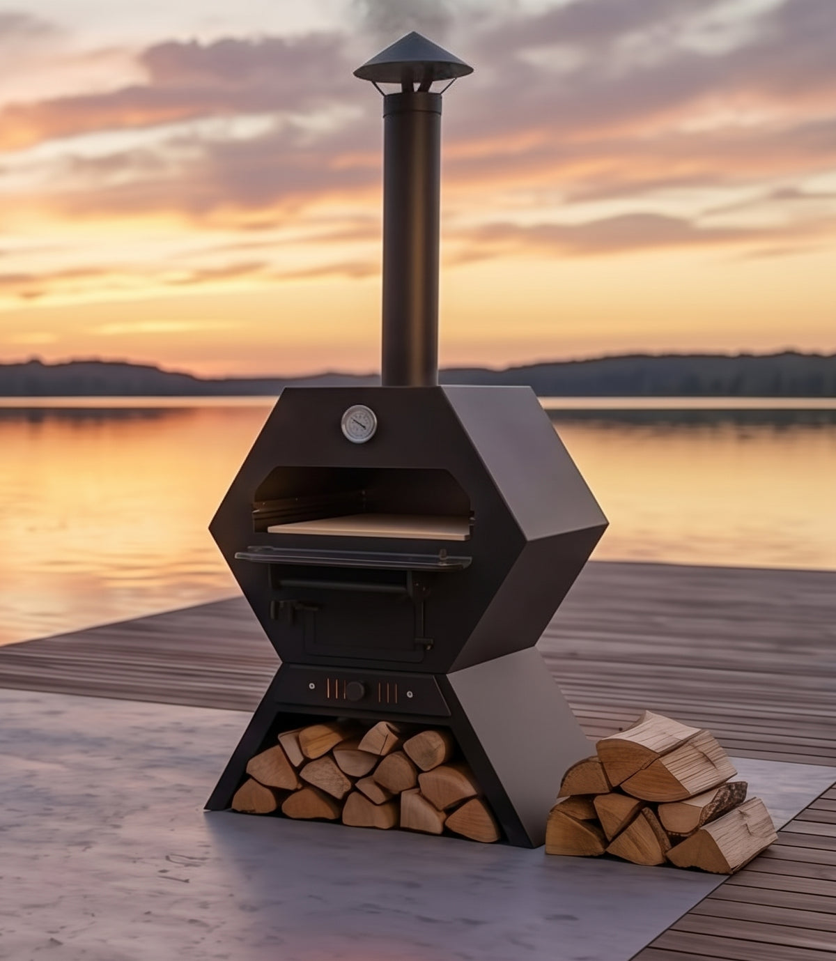 Handcrafted Hexagonal Wood-Fired Pizza Oven – 140cm