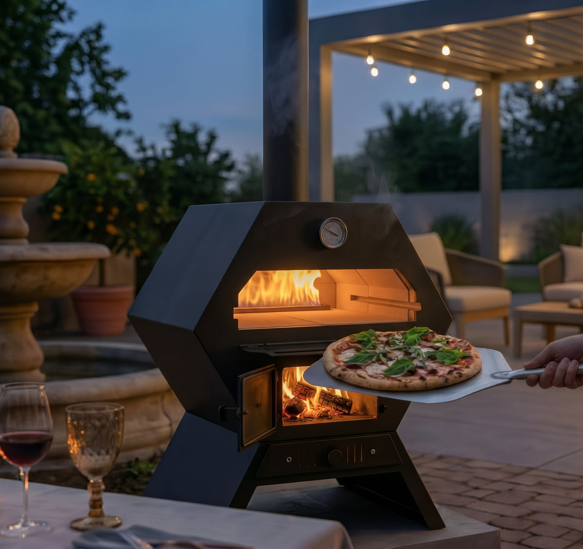Handcrafted Hexagonal Wood-Fired Pizza Oven – 140cm
